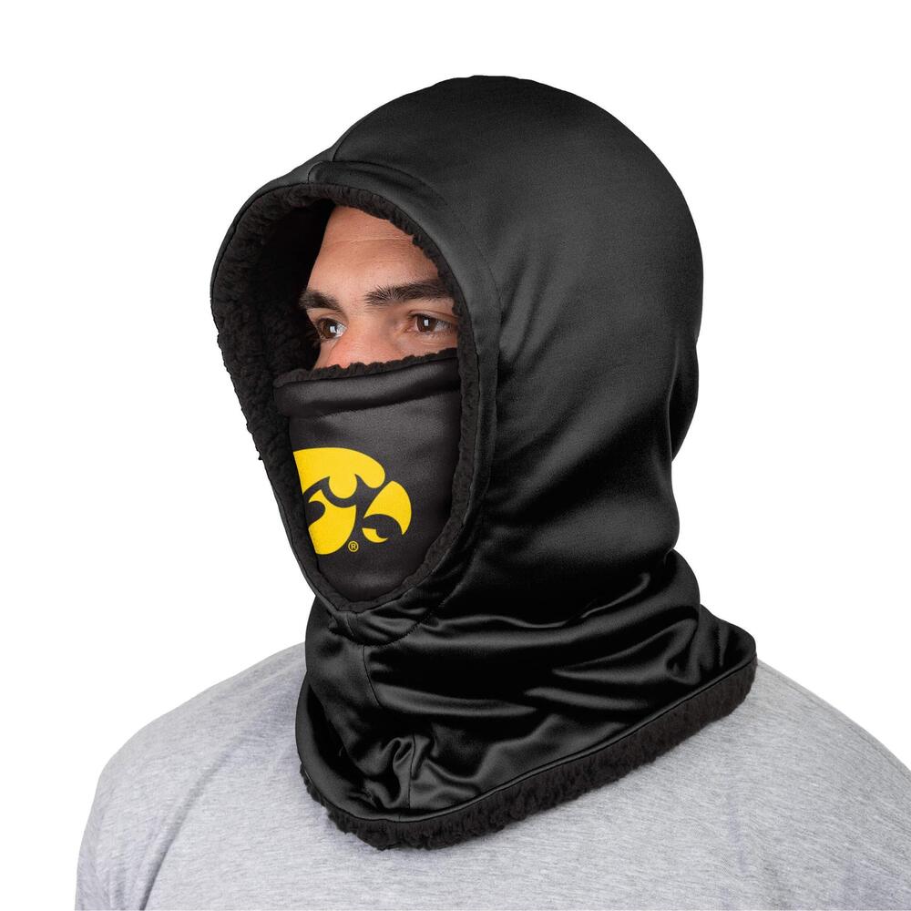 7139 Iowa Hawkeyes Ncaa Black Hooded Gaiter, Adult - Picture 2 of 3